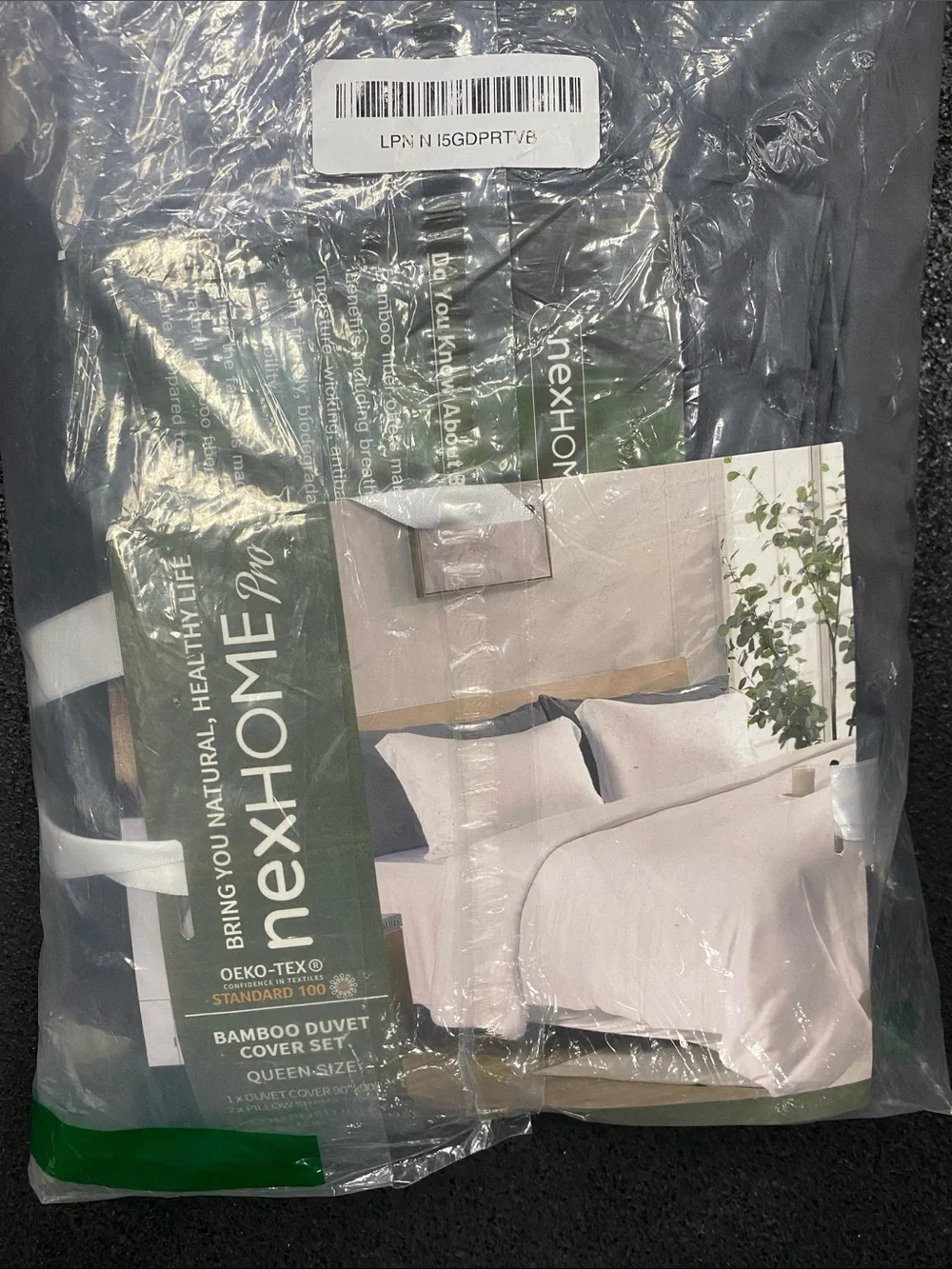 nexHOME Bamboo Duvet Cover Set — Deep grey